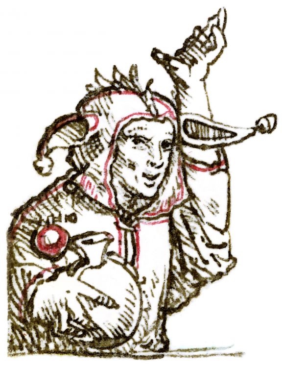 Les idiots et les fous sont les gens les plus heureux / dessin de Holbein © Les Belles Lettres
